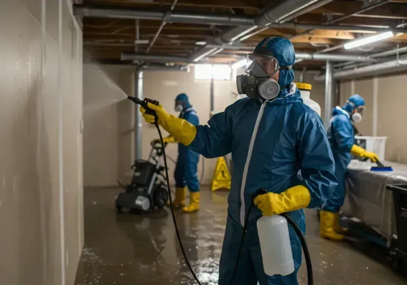 Basement Sanitization and Antimicrobial Treatment process in Oak Hills, CA